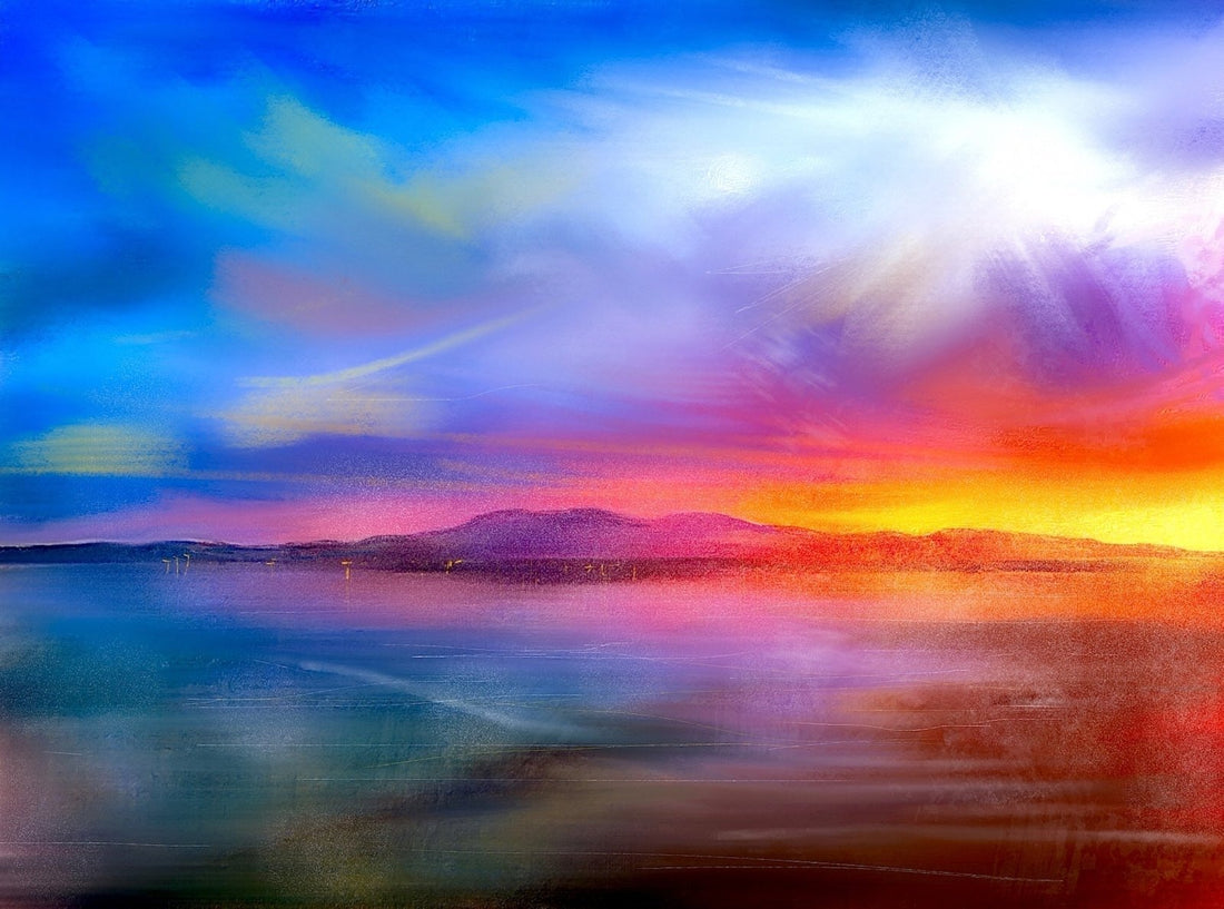 Arran Sunset Painting Fine Art Prints | An Artwork from Scotland by Scottish Artist Hunter