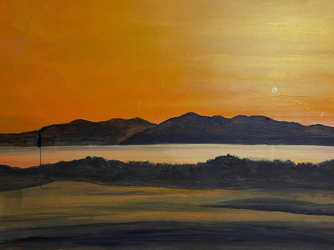 Arran &amp; The 5th Green Royal Troon Golf Course Painting Fine Art Prints