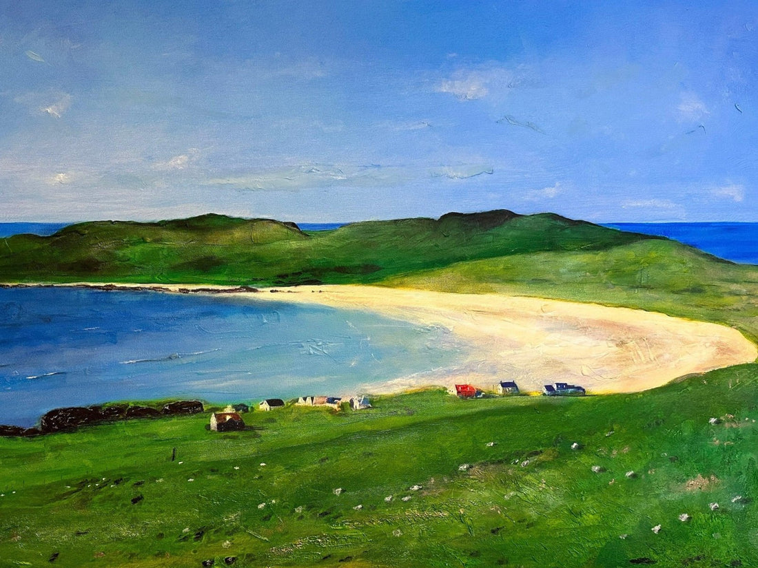 Balephuil Beach Tiree Painting Fine Art Prints | An Artwork from Scotland by Scottish Artist Hunter