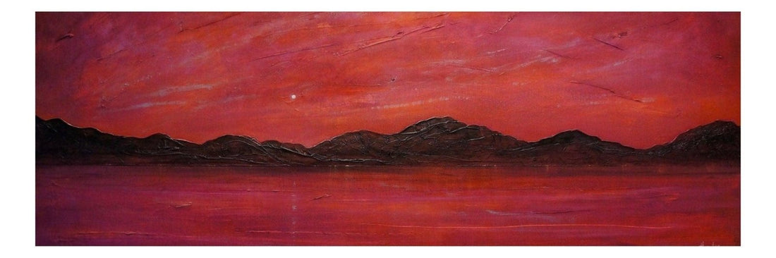 Clyde Silver Moonlight Scotland Panoramic Fine Art Prints | An Artwork from Scotland by Scottish Artist Hunter