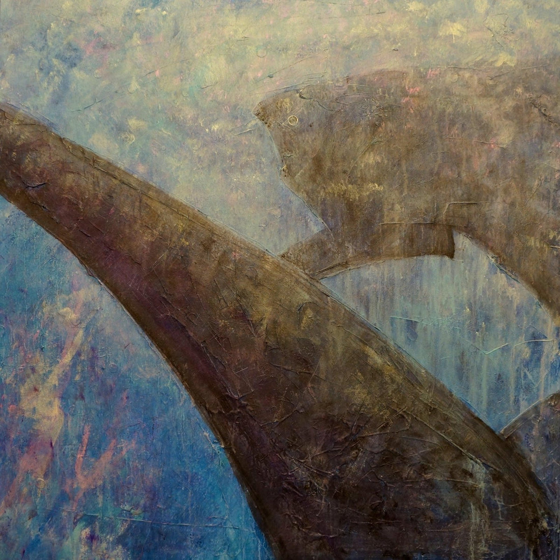 Diving With Sharks Abstract Painting Fine Art Prints | An Artwork from Scotland by Scottish Artist Hunter