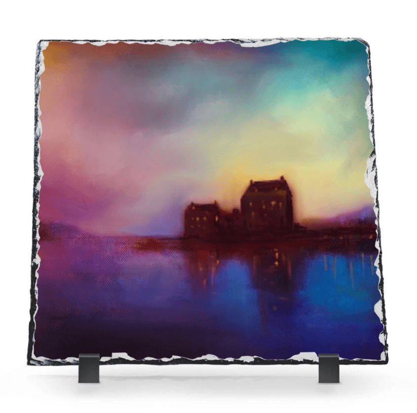 Eilean Donan Castle Sunset Slate | Scottish Art Gifts