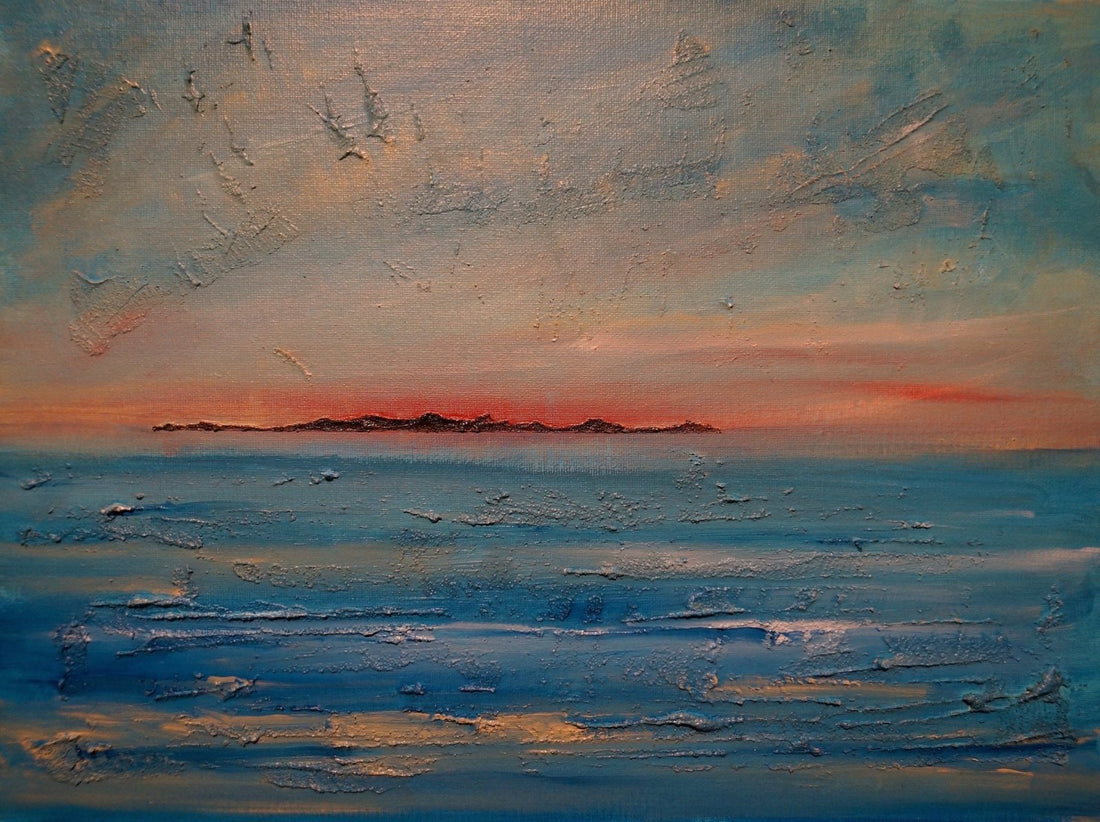 Gigha Sunset Painting Fine Art Prints | An Artwork from Scotland by Scottish Artist Hunter
