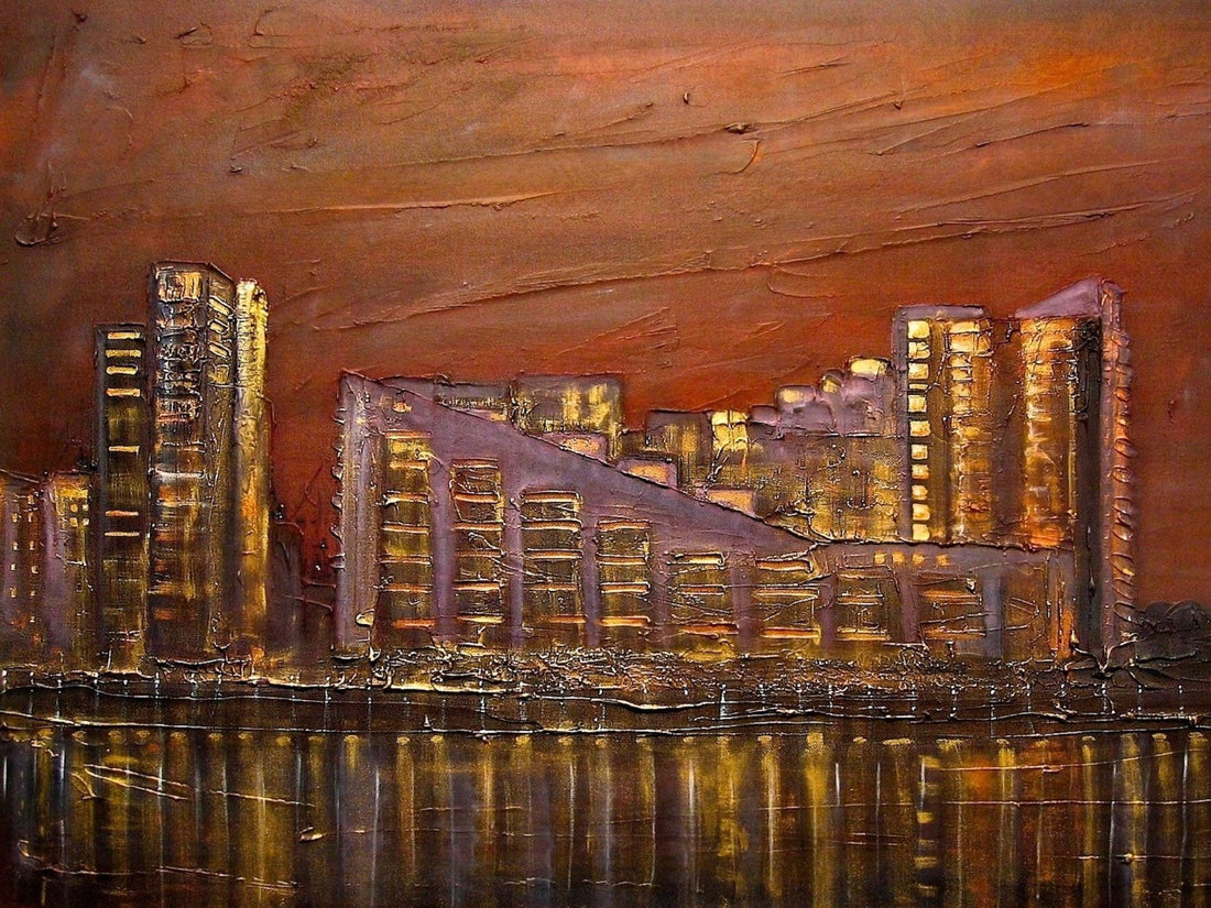 Glasgow Harbour Flats Painting Fine Art Prints | An Artwork from Scotland by Scottish Artist Hunter