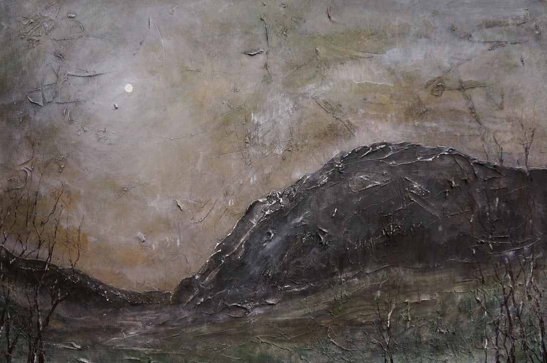 Glen Nevis Moonlight Painting Fine Art Prints | An Artwork from Scotland by Scottish Artist Hunter