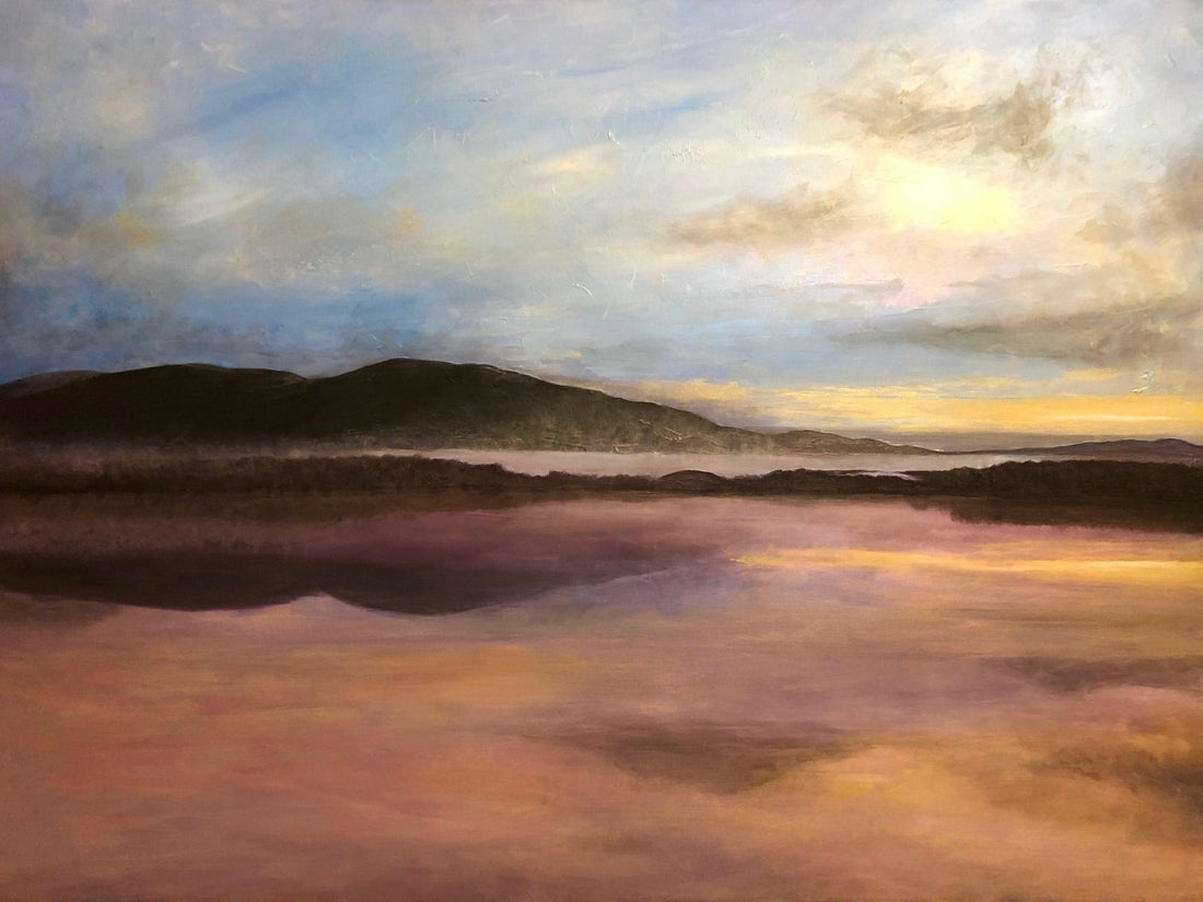 Loch Garten Misty Dawn Painting Fine Art Prints | An Artwork from Scotland by Scottish Artist Hunter