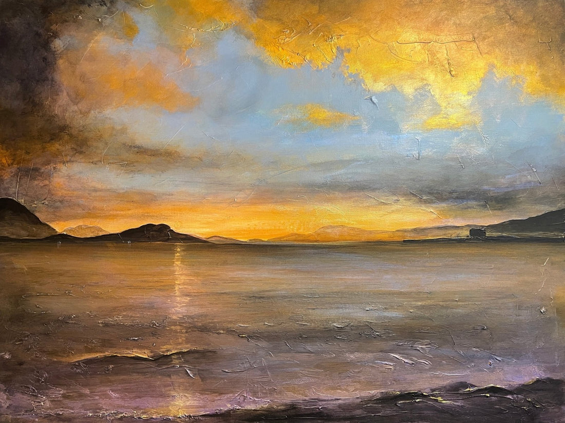 Loch Linnhe Sunset Painting Fine Art Prints | An Artwork from Scotland by Scottish Artist Hunter