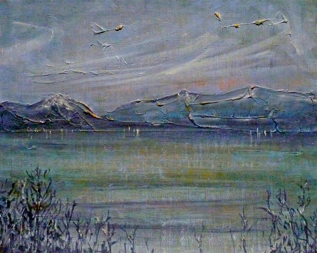Loch Morlich Moonlight Painting Fine Art Prints | An Artwork from Scotland by Scottish Artist Hunter
