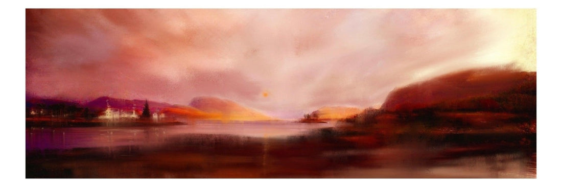 Plockton Sunset Scotland Panoramic Fine Art Prints | An Artwork from Scotland by Scottish Artist Hunter
