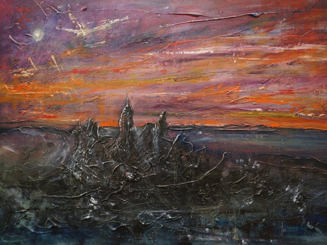 Storr Moonlight Skye Painting Fine Art Prints | An Artwork from Scotland by Scottish Artist Hunter