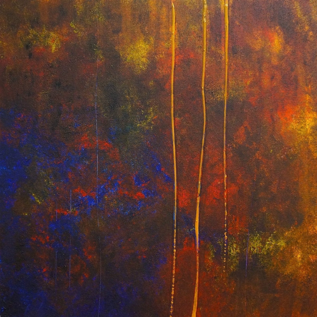 The Autumn Wood Abstract Painting Fine Art Prints | An Artwork from Scotland by Scottish Artist Hunter