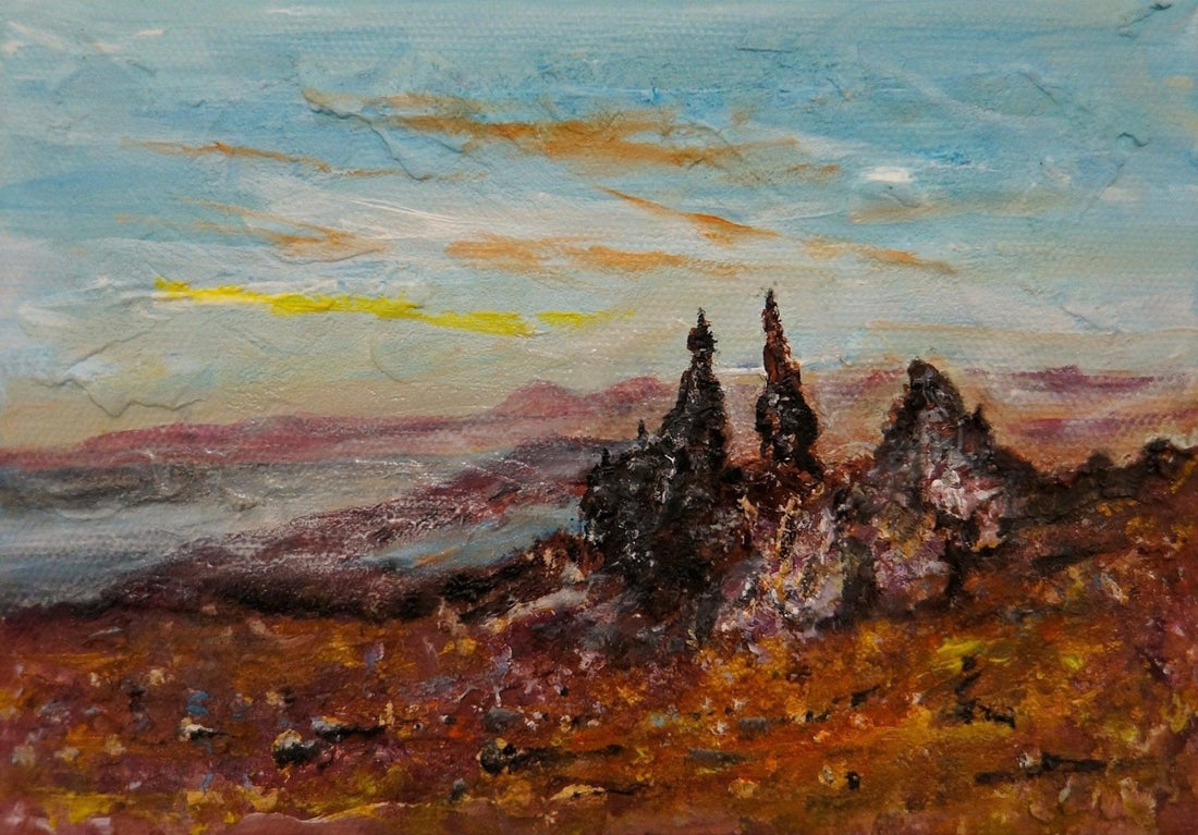 The Old Man Of Storr Skye Painting Fine Art Prints | An Artwork from Scotland by Scottish Artist Hunter